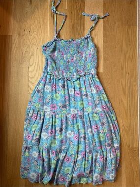 Hayden Girls Blue Floral Tie-Strap Dress